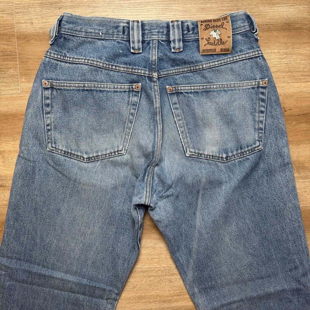 Vintage Diesel Saddle Jeans Men 28x31 Blue Loose Tapered Distressed Fade (Tag31) - Picture 4 of 13